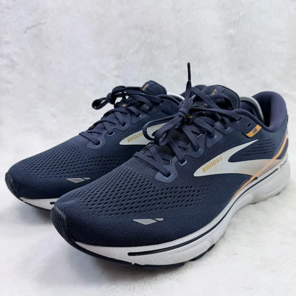 Brooks Ghost 15 Mens Running Shoes Peacoat Blue Orange Size 13 Narrow